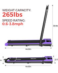 Presale-Yagud 2 in 1 Folding Treadmill Purple with Handrail