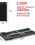 Portable Under Desk Walking Pad with Remote Control and LED Display
