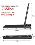 Yagud 2 in 1 Folding Treadmill Black with Handrail