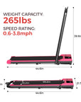 Yagud 2 in 1 Folding Treadmill Pink with Handrail
