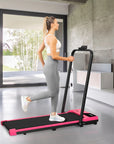 Presale-Yagud 2 in 1 Folding Treadmill Pink with Handrail