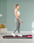 Yagud 2 in 1 Folding Treadmill Pink with Handrail